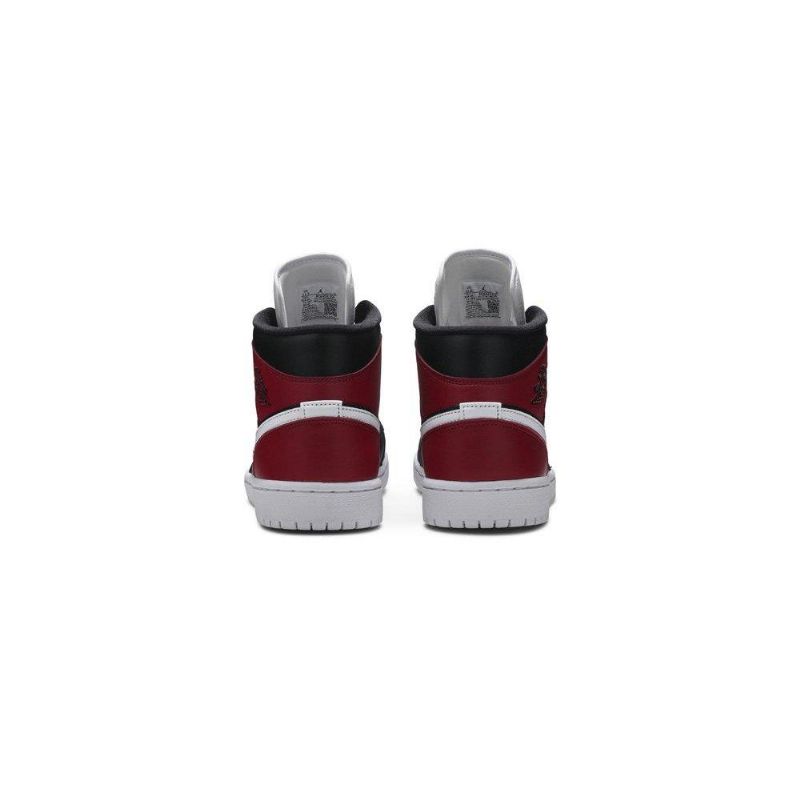Air Jordan 1 Mid Svart Rød Hvit Damesko