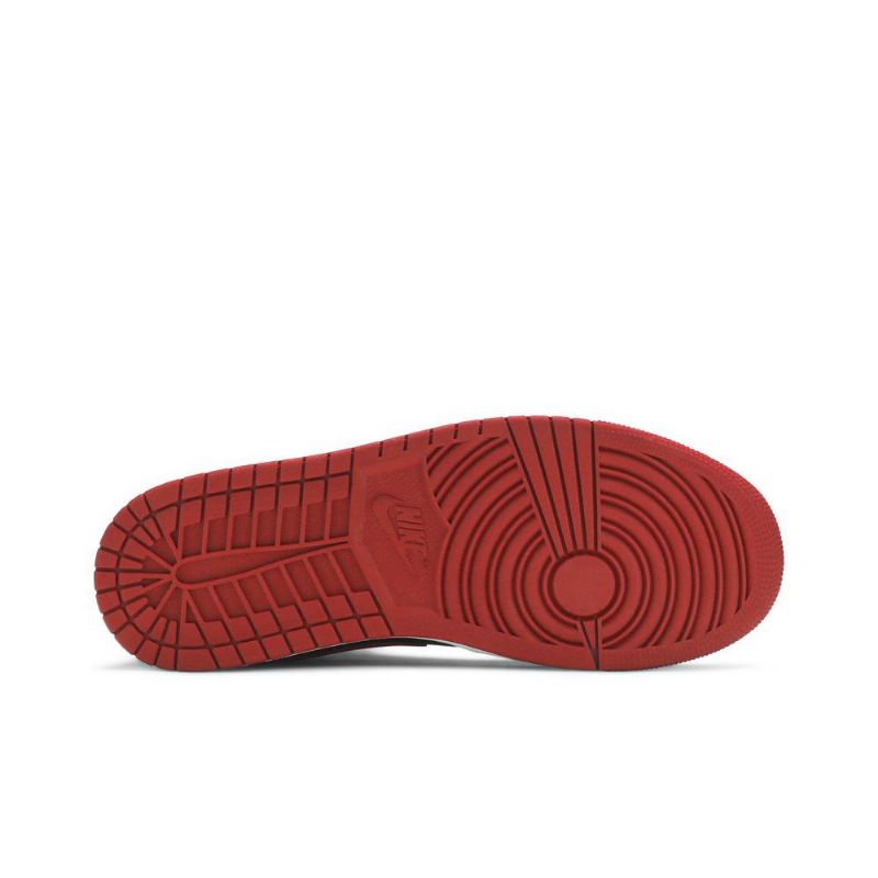 Air Jordan 1 Mid Svart Rød Hvit Herresko