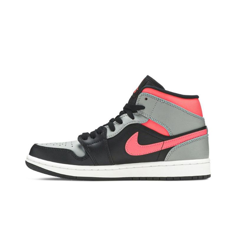 Air Jordan 1 Mid Svart Rosa Hvit Herresko