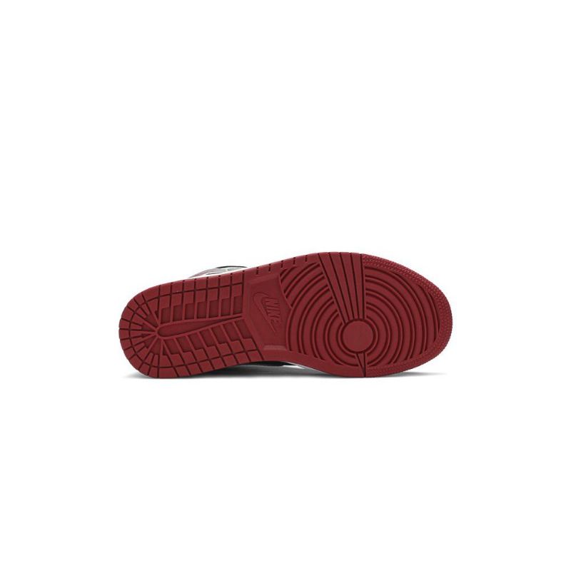 Air Jordan 1 Mid Svart Sølv Rød Herresko