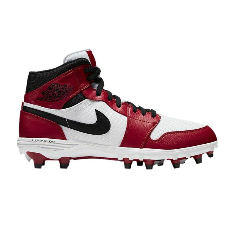 Air Jordan 1 Mid Td Cleat Hvit Rød Svart Herresko