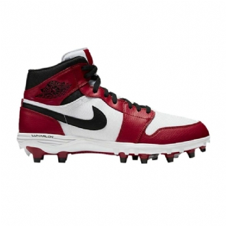 Air Jordan 1 Mid Td Cleat Hvit Rød Svart Herresko