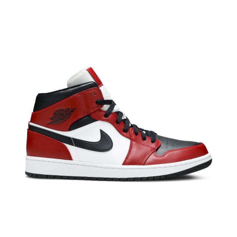 Air Jordan 1 Midt Rød Hvit Svart Herresko