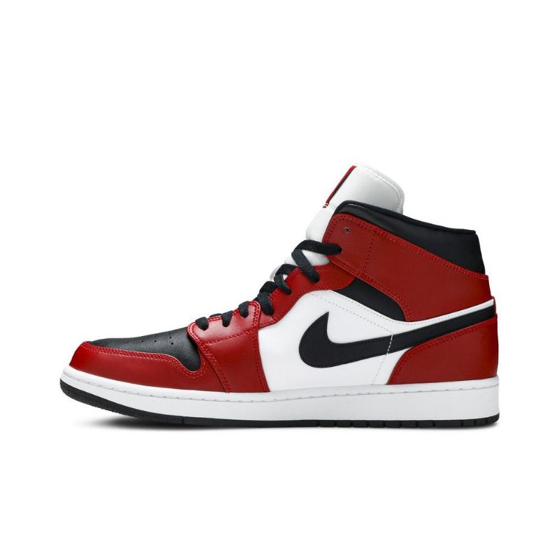 Air Jordan 1 Midt Rød Hvit Svart Herresko