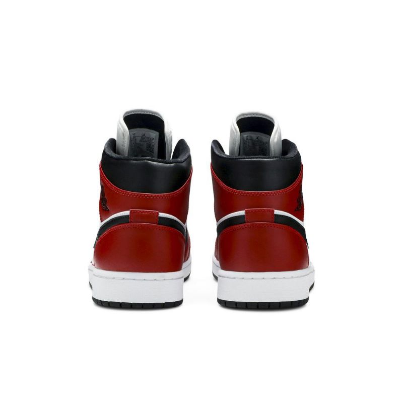 Air Jordan 1 Midt Rød Hvit Svart Herresko