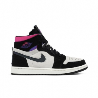 Air Jordan 1 Paris Saint-germain Høy Zoom Komfort Hvit Svart Lilla Rosa Herresko