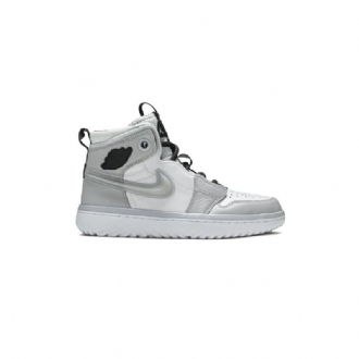 Air Jordan 1 React Høy Hvit Grå Svart Herresko
