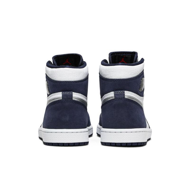 Air Jordan 1 Retro High Co.jp Hvit Marineblå Sølv Herresko
