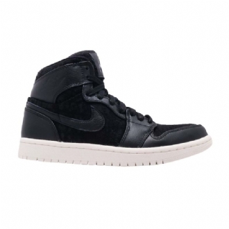 Air Jordan 1 Retro High Premium Svarte Damesko