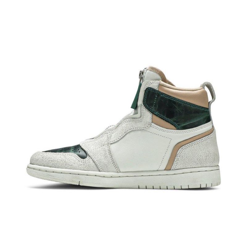Air Jordan 1 Retro High Zip Hvit Grønn Brun Damesko