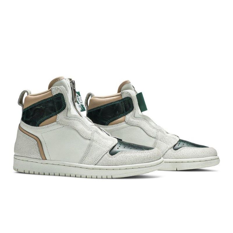 Air Jordan 1 Retro High Zip Hvit Grønn Brun Damesko
