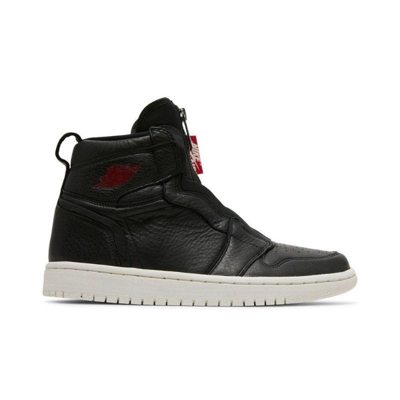 Air Jordan 1 Retro High Zip Svart Rød Damesko