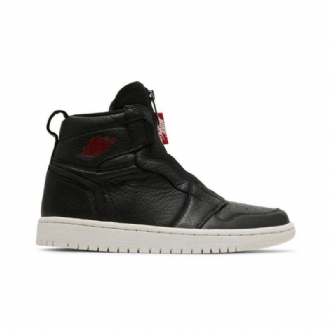 Air Jordan 1 Retro High Zip Svart Rød Damesko