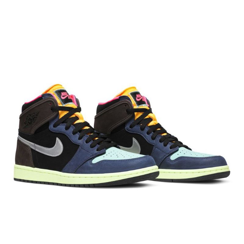 Air Jordan 1 Retro Høy Brun Svart Gull Blå Herresko