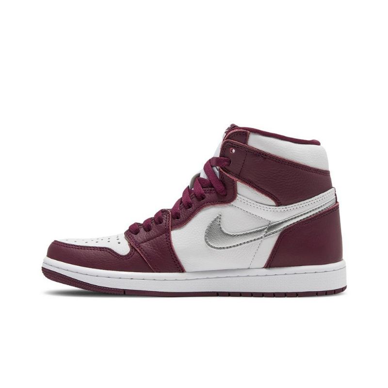 Air Jordan 1 Retro Høy Og Bordeaux Hvit Sølv Herresko