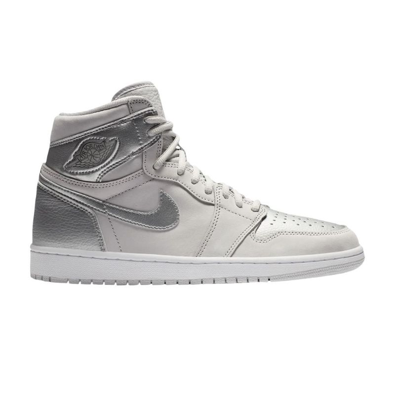 Air Jordan 1 Retro Høy Og Co.jp Grå Sølv Hvite Herresko