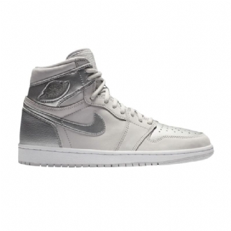 Air Jordan 1 Retro Høy Og Co.jp Grå Sølv Hvite Herresko