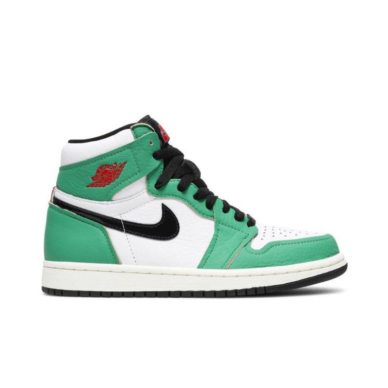 Air Jordan 1 Retro Høy Og Grønn Hvit Svart Damesko