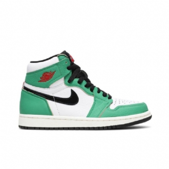 Air Jordan 1 Retro Høy Og Grønn Hvit Svart Damesko