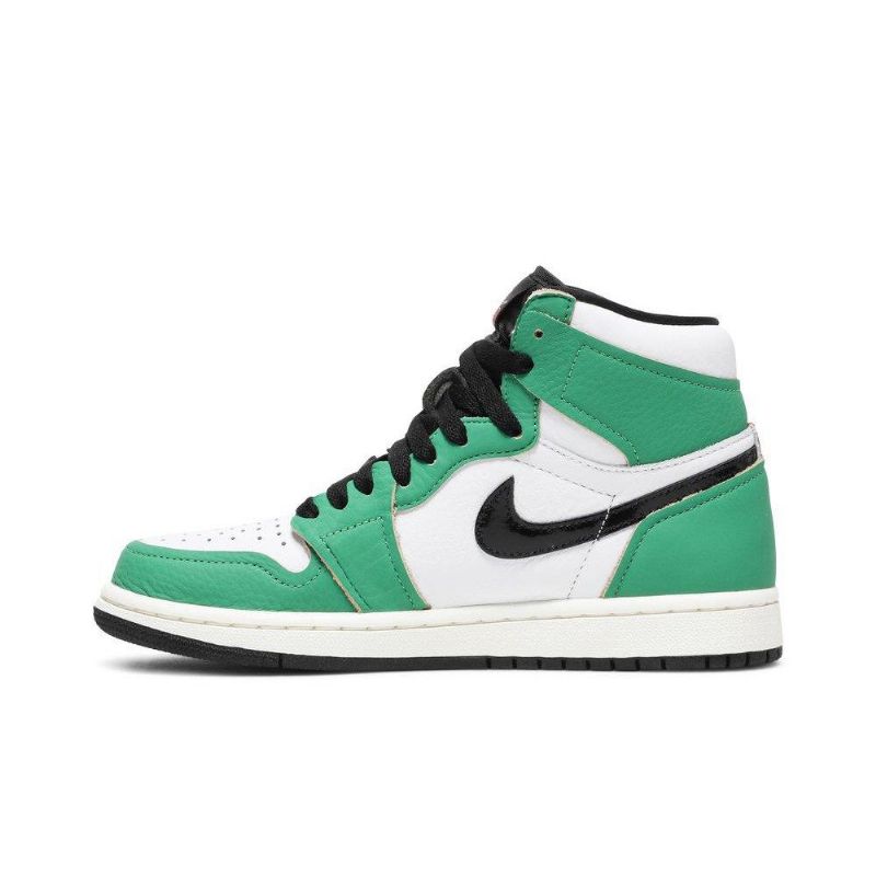 Air Jordan 1 Retro Høy Og Grønn Hvit Svart Damesko