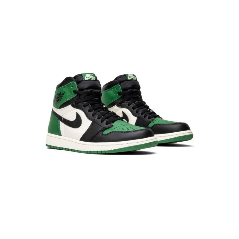 Air Jordan 1 Retro Høy Og Grønn Hvit Svart Herresko
