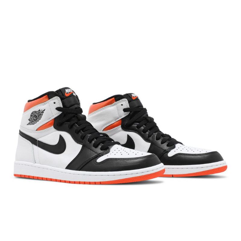 Air Jordan 1 Retro Høy Og Hvit Oransje Svarte Herresko