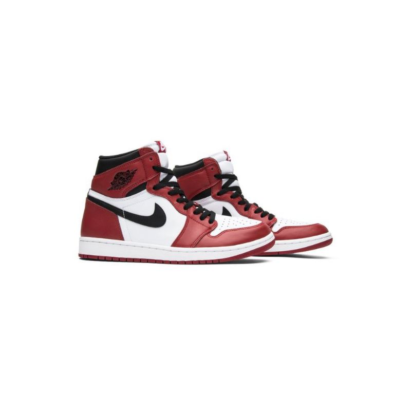 Air Jordan 1 Retro Høy Og Hvit Rød Svart Herresko