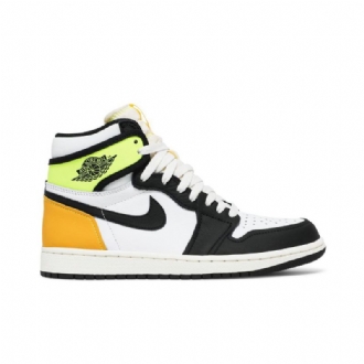 Air Jordan 1 Retro Høy Og Hvit Svart Grønt Gull Herresko