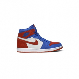 Air Jordan 1 Retro Høy Og Pe Blå Hvit Oransje Herresko