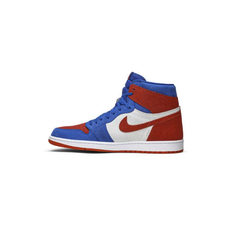 Air Jordan 1 Retro Høy Og Pe Blå Hvit Oransje Herresko
