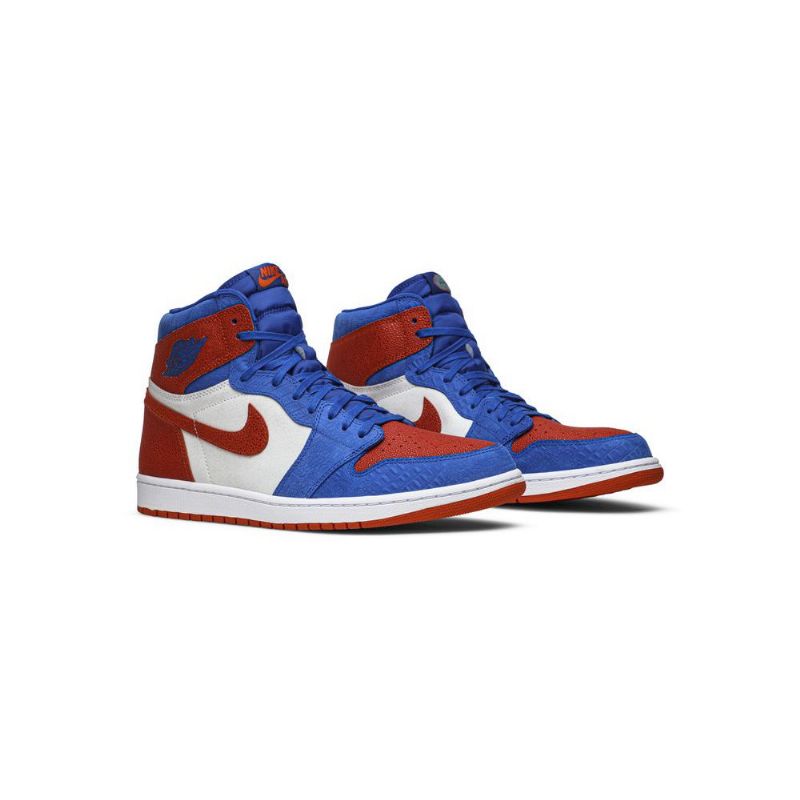 Air Jordan 1 Retro Høy Og Pe Blå Hvit Oransje Herresko