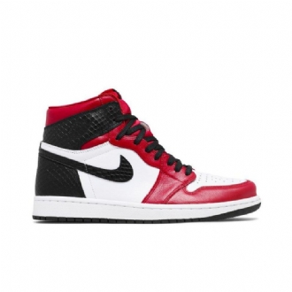 Air Jordan 1 Retro Høy Og Rød Hvit Svart Damesko