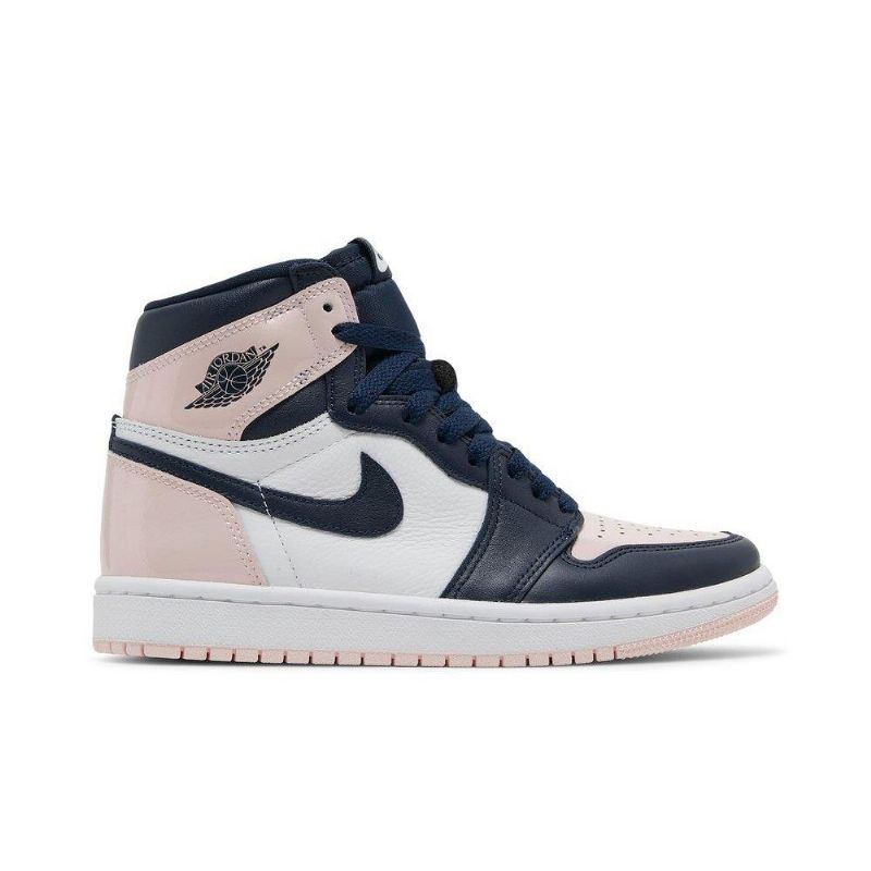 Air Jordan 1 Retro Høy Og Se Rosa Hvit Mørke Blå Damesko