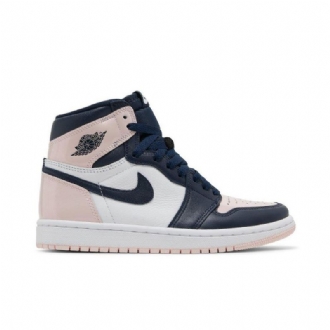 Air Jordan 1 Retro Høy Og Se Rosa Hvit Mørke Blå Damesko