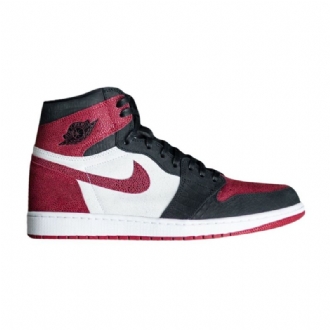 Air Jordan 1 Retro Høy Pe Hvit Rød Svart Herresko