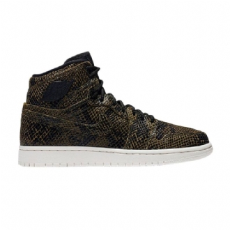 Air Jordan 1 Retro Høy Premium Olivengrønn Svart Damesko