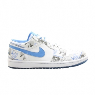 Air Jordan 1 Retro Lav Hvit Blå Damesko