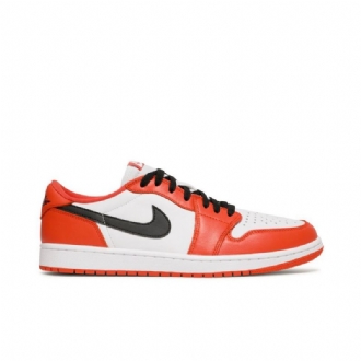 Air Jordan 1 Retro Lav Og Oransje Hvit Svart Herresko