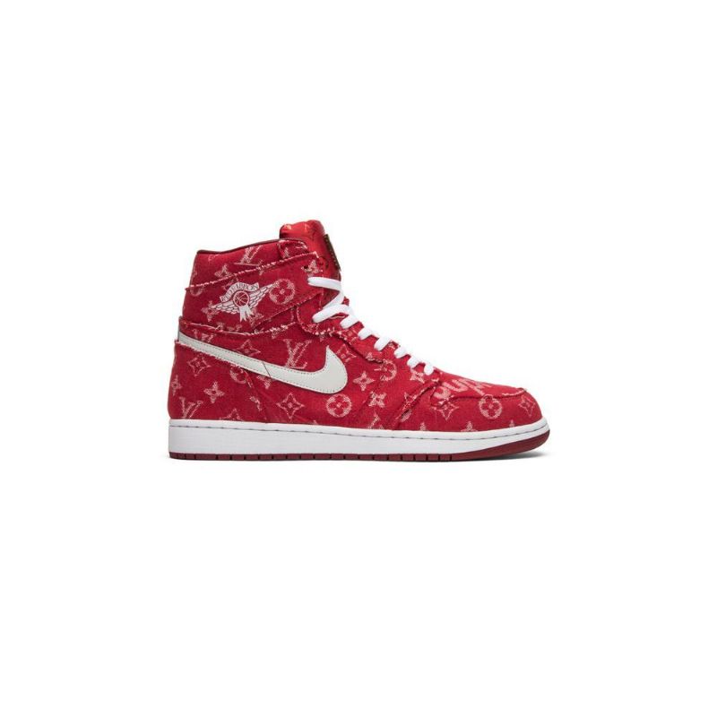 Air Jordan 1 Rød Ribbon Recon Retro Høy Rød Hvit Herresko