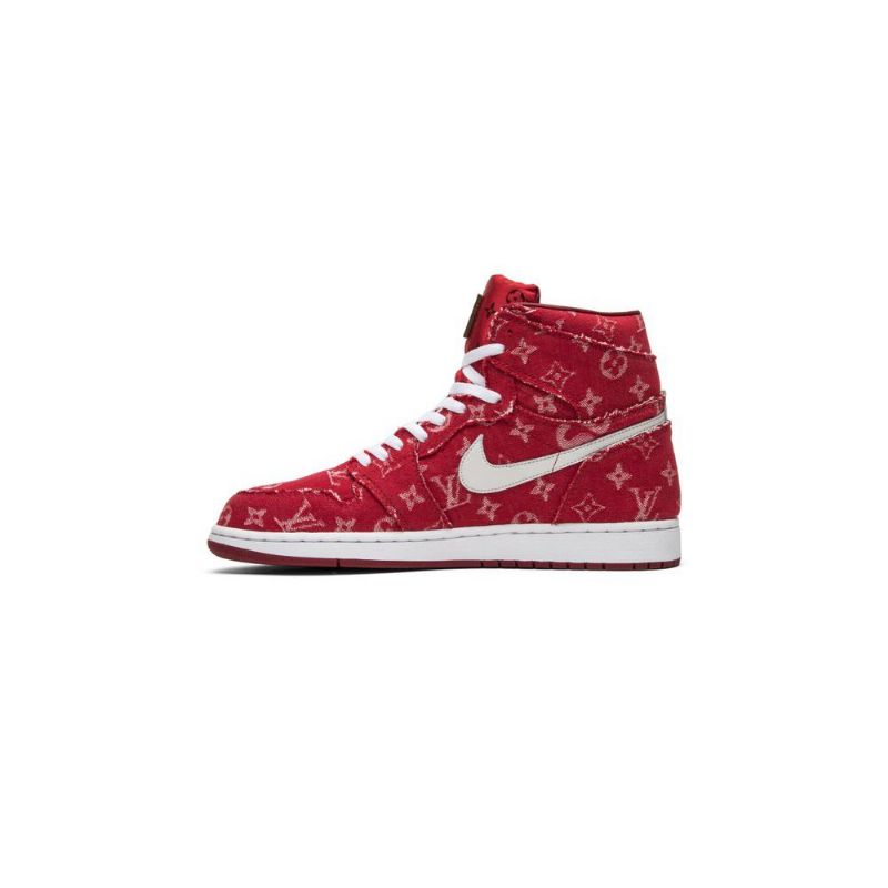 Air Jordan 1 Rød Ribbon Recon Retro Høy Rød Hvit Herresko