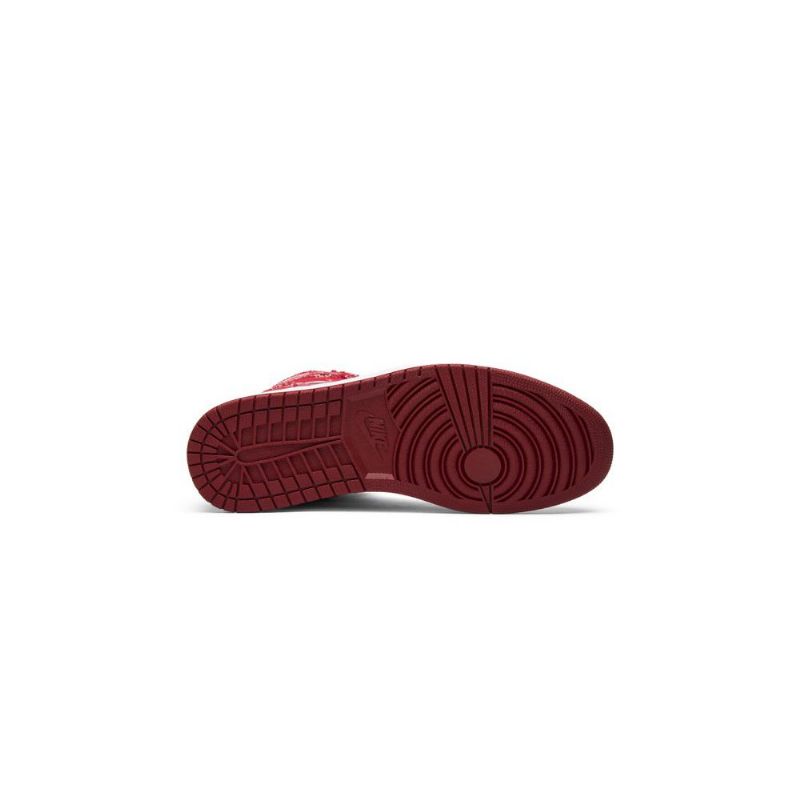 Air Jordan 1 Rød Ribbon Recon Retro Høy Rød Hvit Herresko