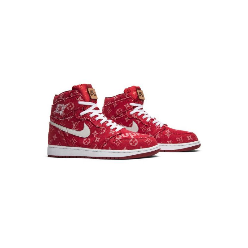 Air Jordan 1 Rød Ribbon Recon Retro Høy Rød Hvit Herresko