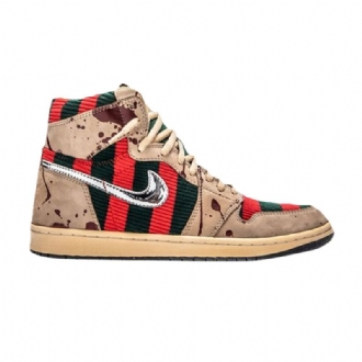 Air Jordan 1 Skokirurg Høy Brun Rød Svart Herresko