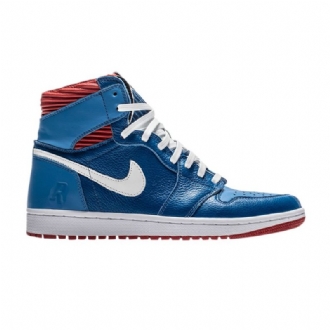 Air Jordan 1 Skokirurgen Anthony Davis Ruffles Høy Hvit Blå Rosa Herresko