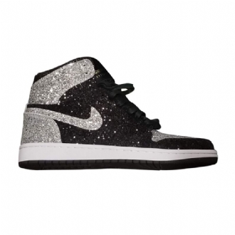 Air Jordan 1 Skokirurgen Svart Sølv Herresko