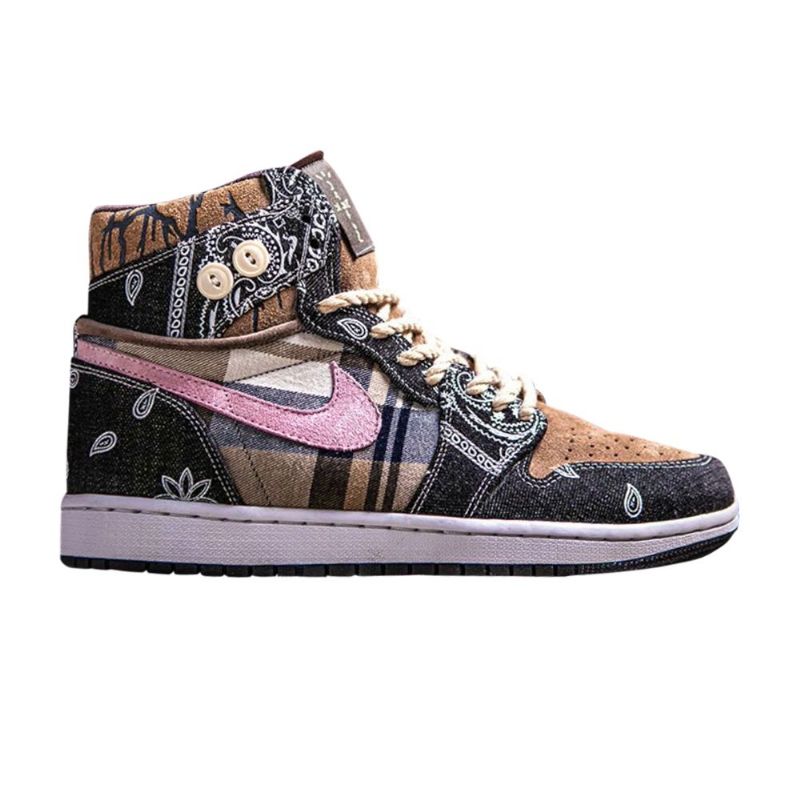 Air Jordan 1 Skreddersydde Høysvarte Flerfargede Herresko