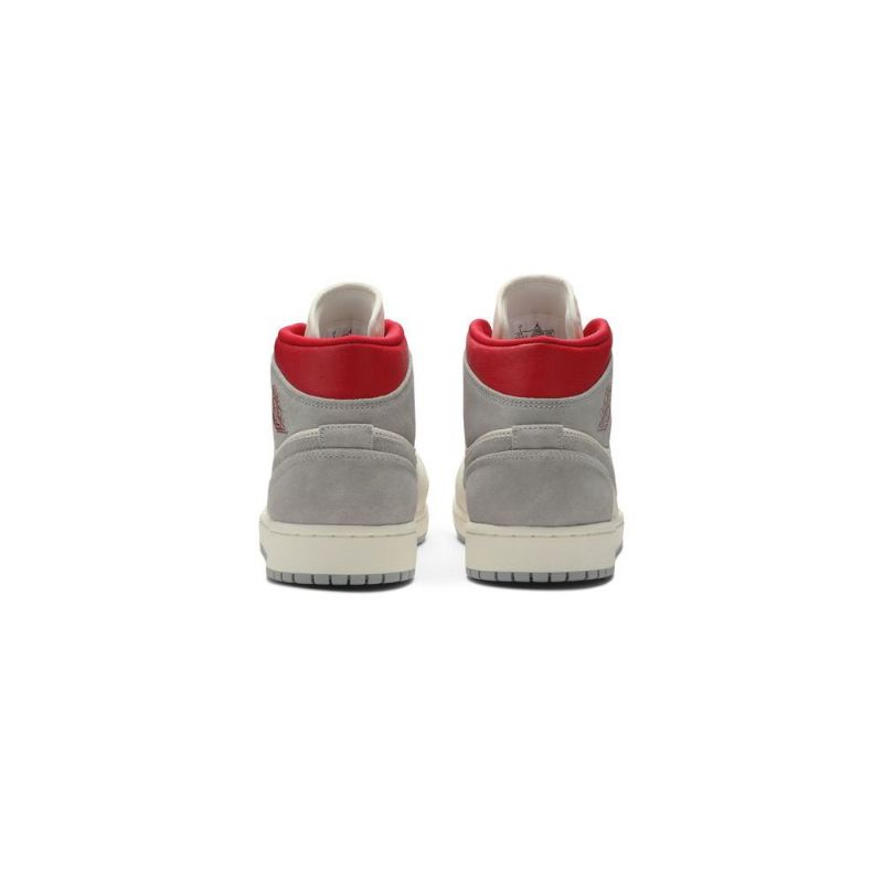 Air Jordan 1 Sneakersnstuff Mid Hvit Grå Rød Herresko