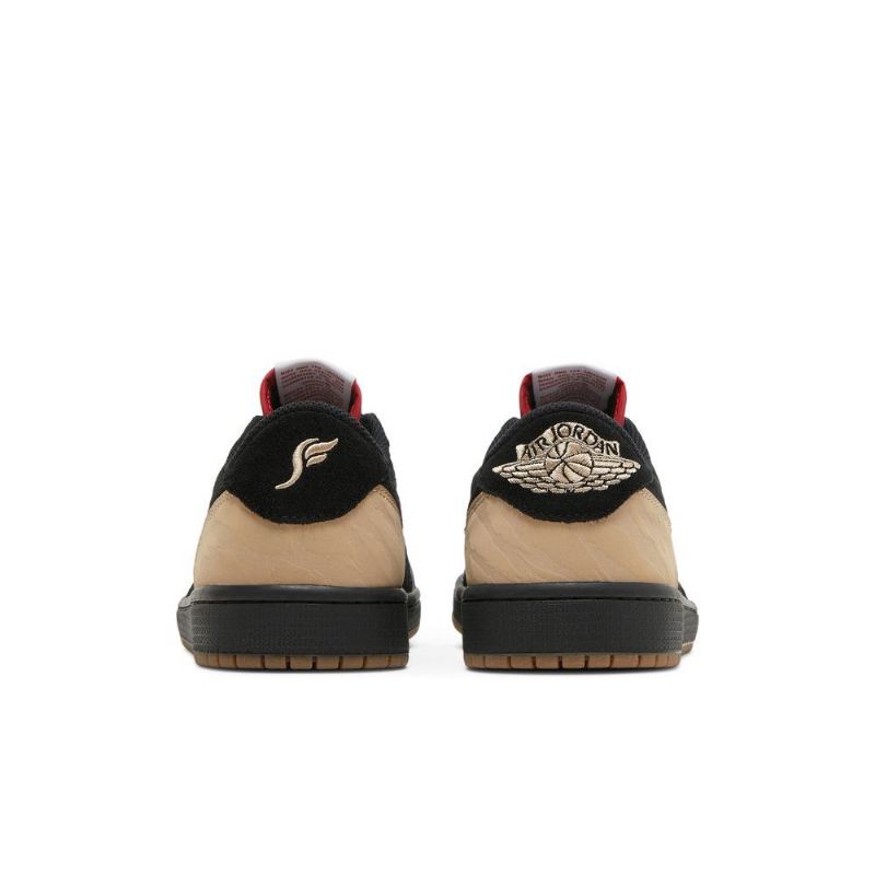 Air Jordan 1 Solely Low Retro Og Sp Svart Brun Rød Herresko