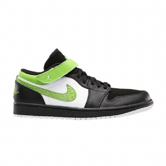 Air Jordan 1 Strap Lav Svart Grønn Hvit Herresko