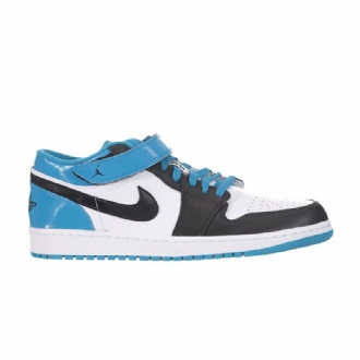 Air Jordan 1 Stropp Lav Hvit Svart Turkis Herresko